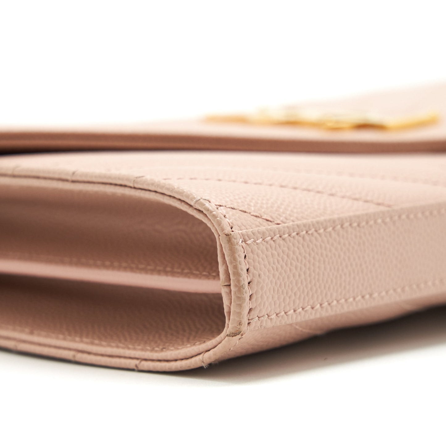 Saint Laurent/ Cassandre Matelasse Chain Wallet Grained Calfskin Pale Blush