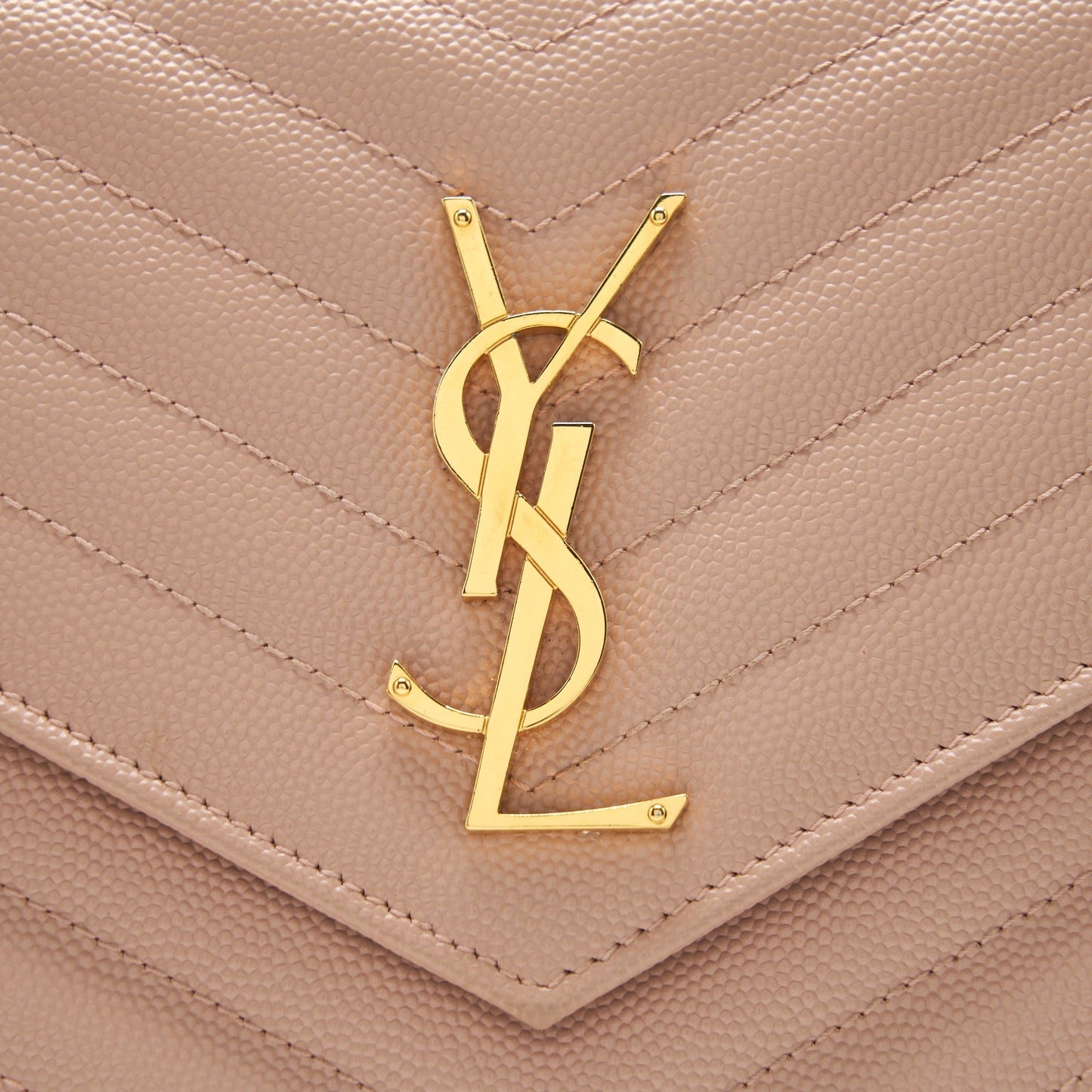Saint Laurent/ Cassandre Matelasse Chain Wallet Grained Calfskin Pale Blush
