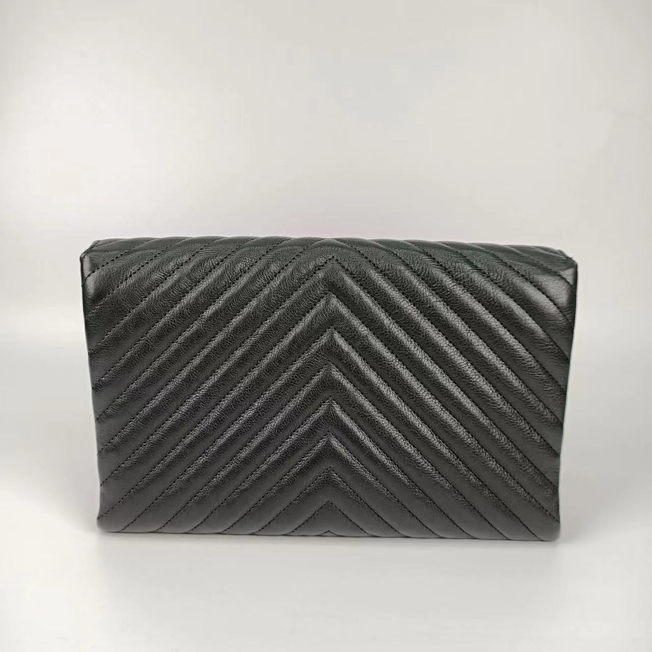 Chanel Chevron Rock The Corner Studded Edge Clutch with Chain