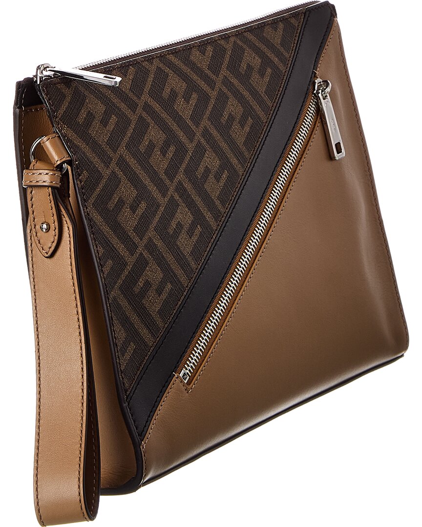 Fendi Ff Leather Pouch