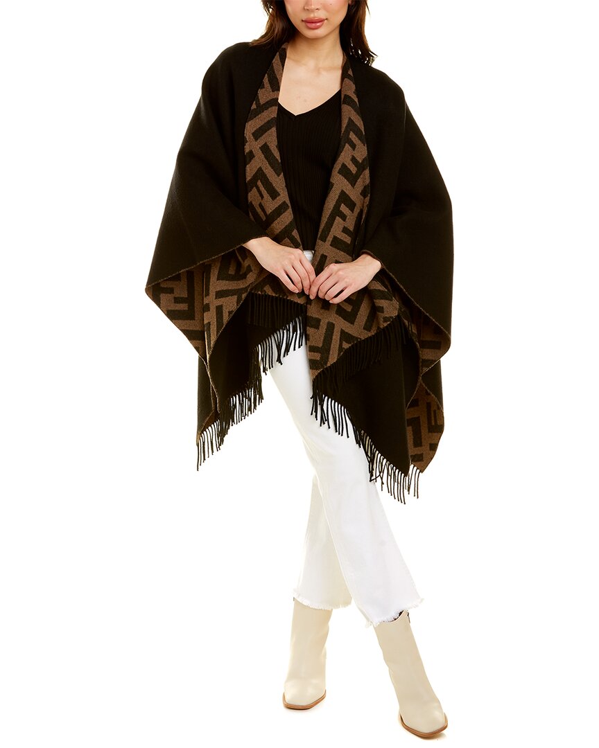 Fendi Ff Wool & Cashmere-Blend Poncho
