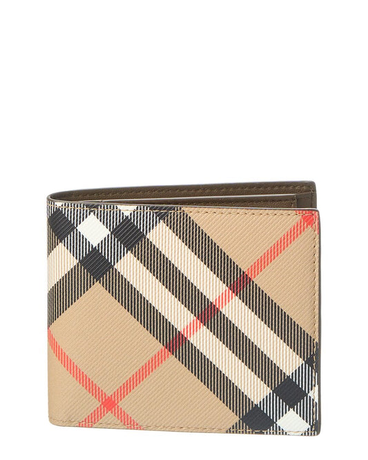 Burberry   Check E-Canvas Bifold Wallet