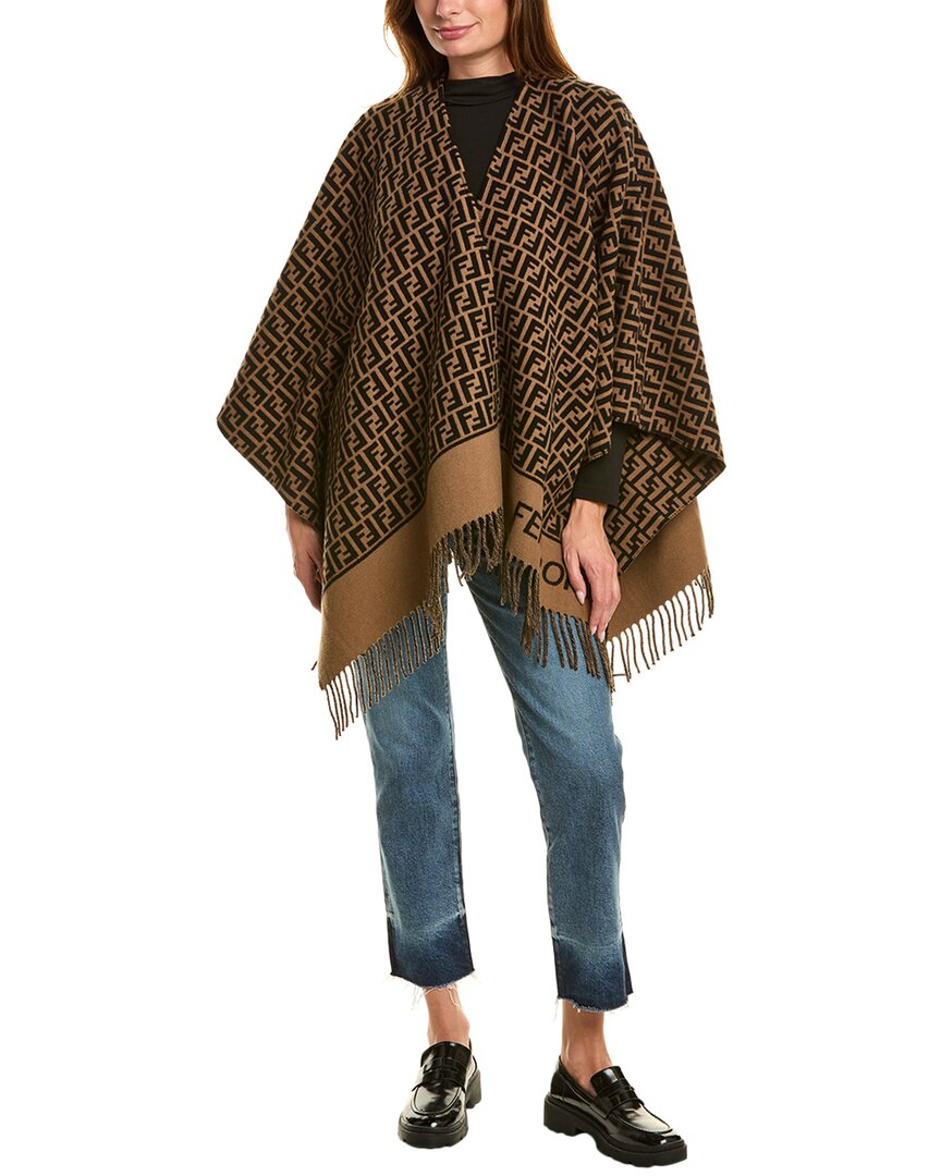 Fendi Ff Wool & Cashmere-Blend Poncho