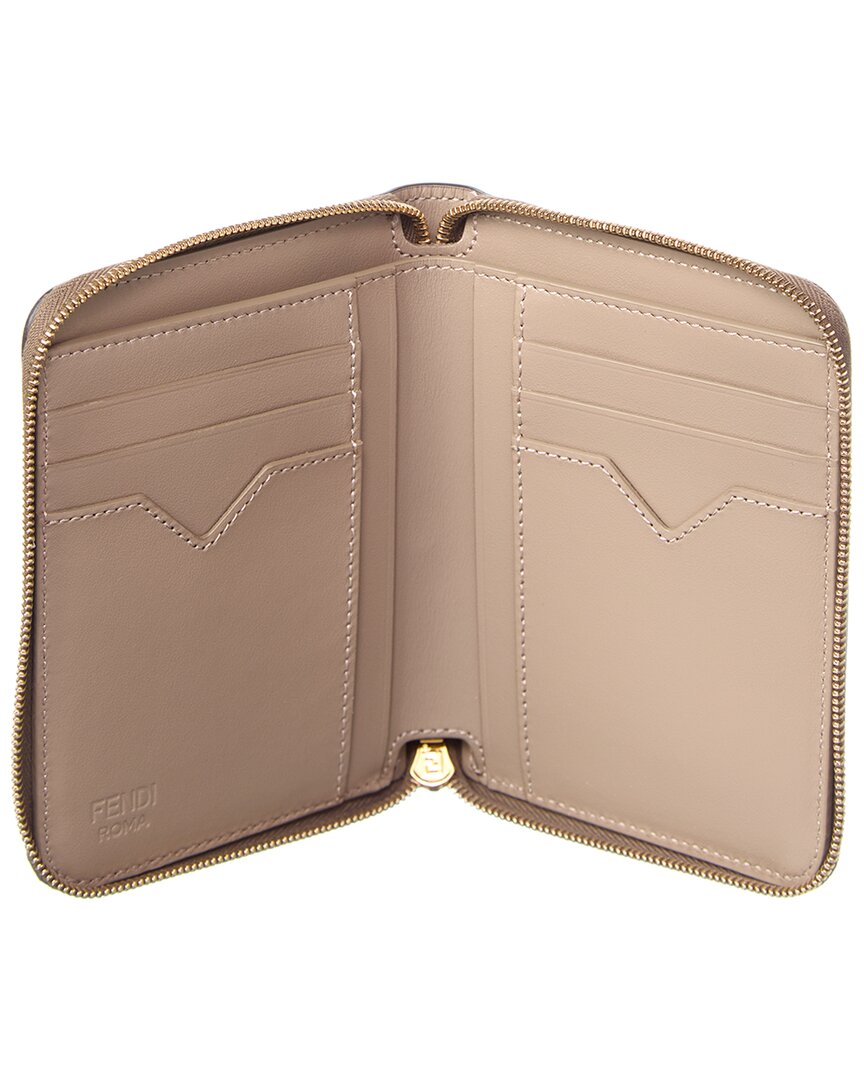 Fendi Ff Diamonds Leather Zip Around Medium Wallet