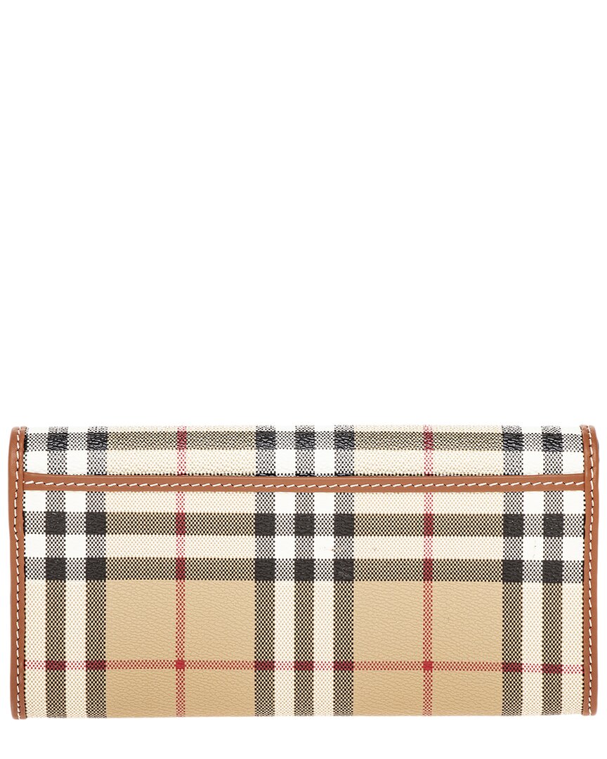 Burberry Check E-Canvas & Leather Continental Wallet