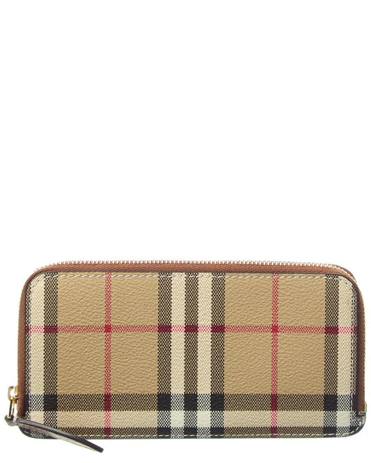 Burberry Large   Check E-Canvas & Leather Card Case