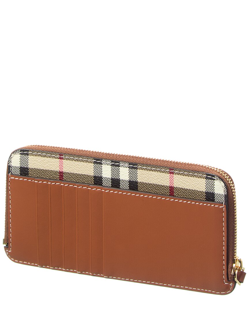 Burberry Large   Check E-Canvas & Leather Card Case