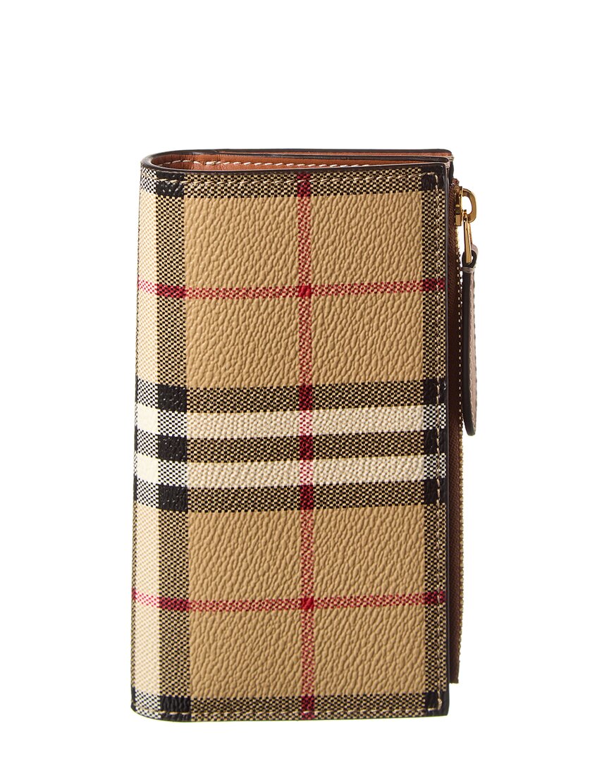 Burberry Medium   Check E-Canvas Card Case