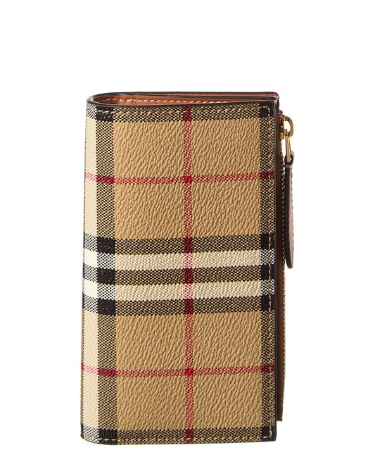Burberry Medium   Check E-Canvas Card Case