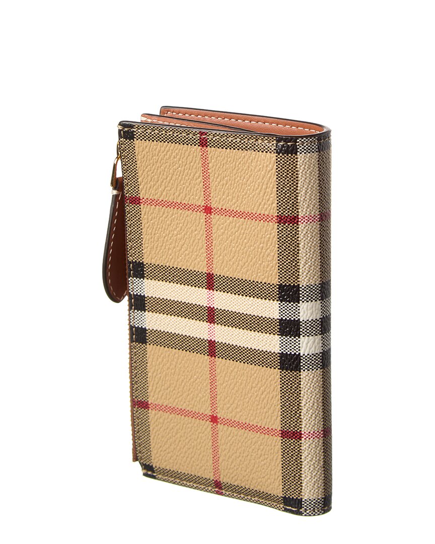 Burberry Medium   Check E-Canvas Card Case