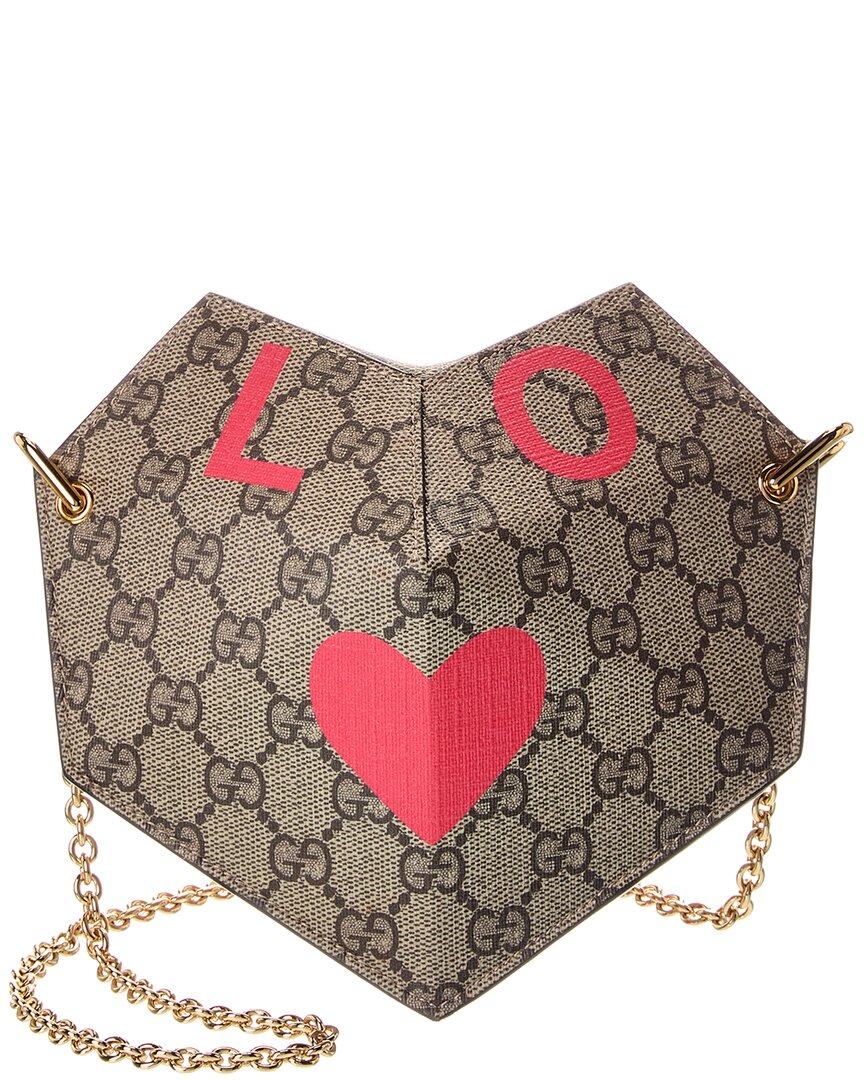 Gucci Love Gg Supreme Canvas Crossbody, Beige
