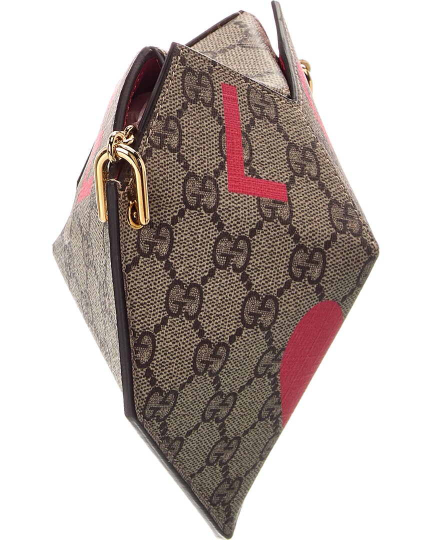 Gucci Love Gg Supreme Canvas Crossbody, Beige