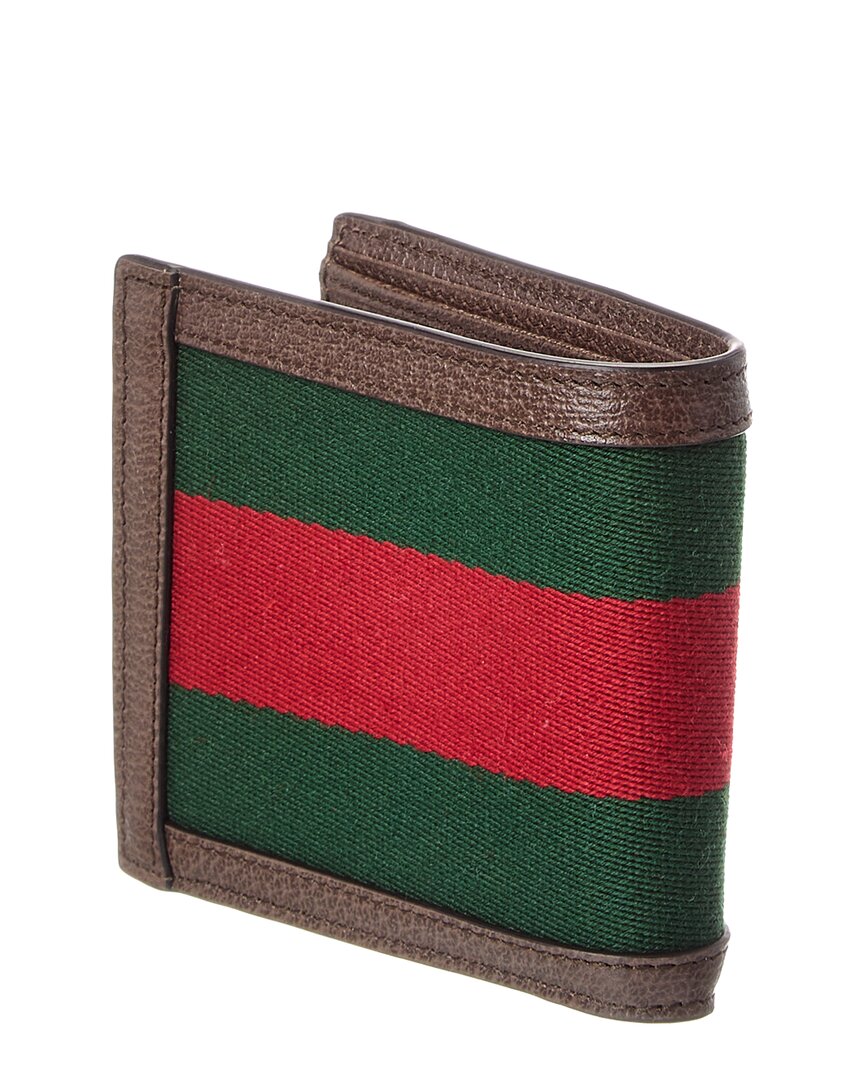 Gucci Interlocking G Web & Leather Bifold Wallet