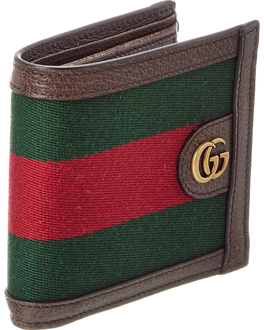 Gucci Interlocking G Web & Leather Bifold Wallet