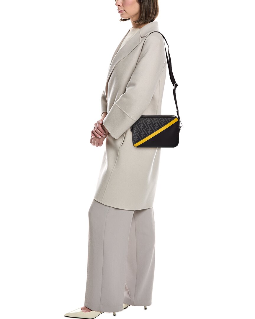 Fendi Diagonal Ff Leather Camera Bag