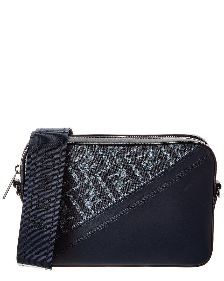 Fendi Diagonal Ff Leather Camera Bag