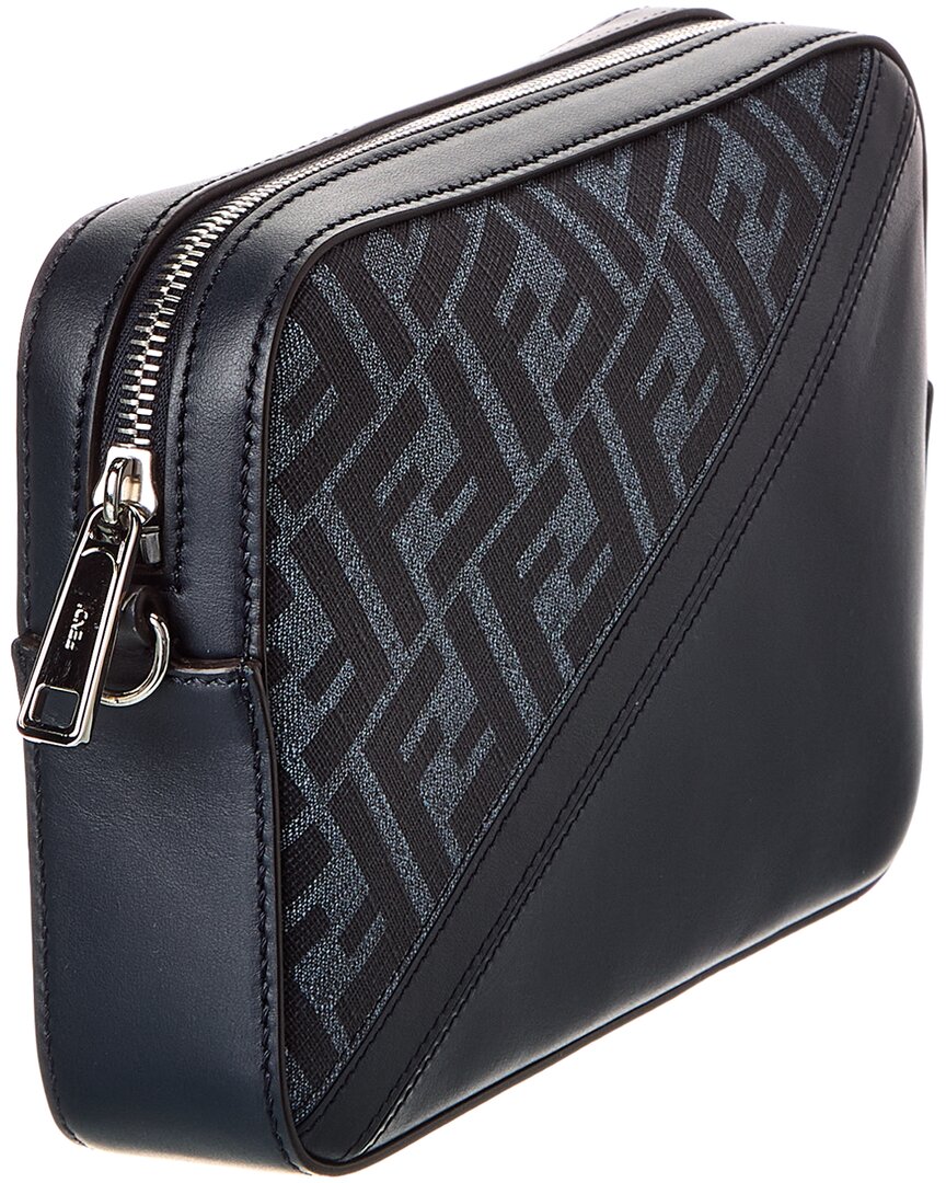 Fendi Diagonal Ff Leather Camera Bag