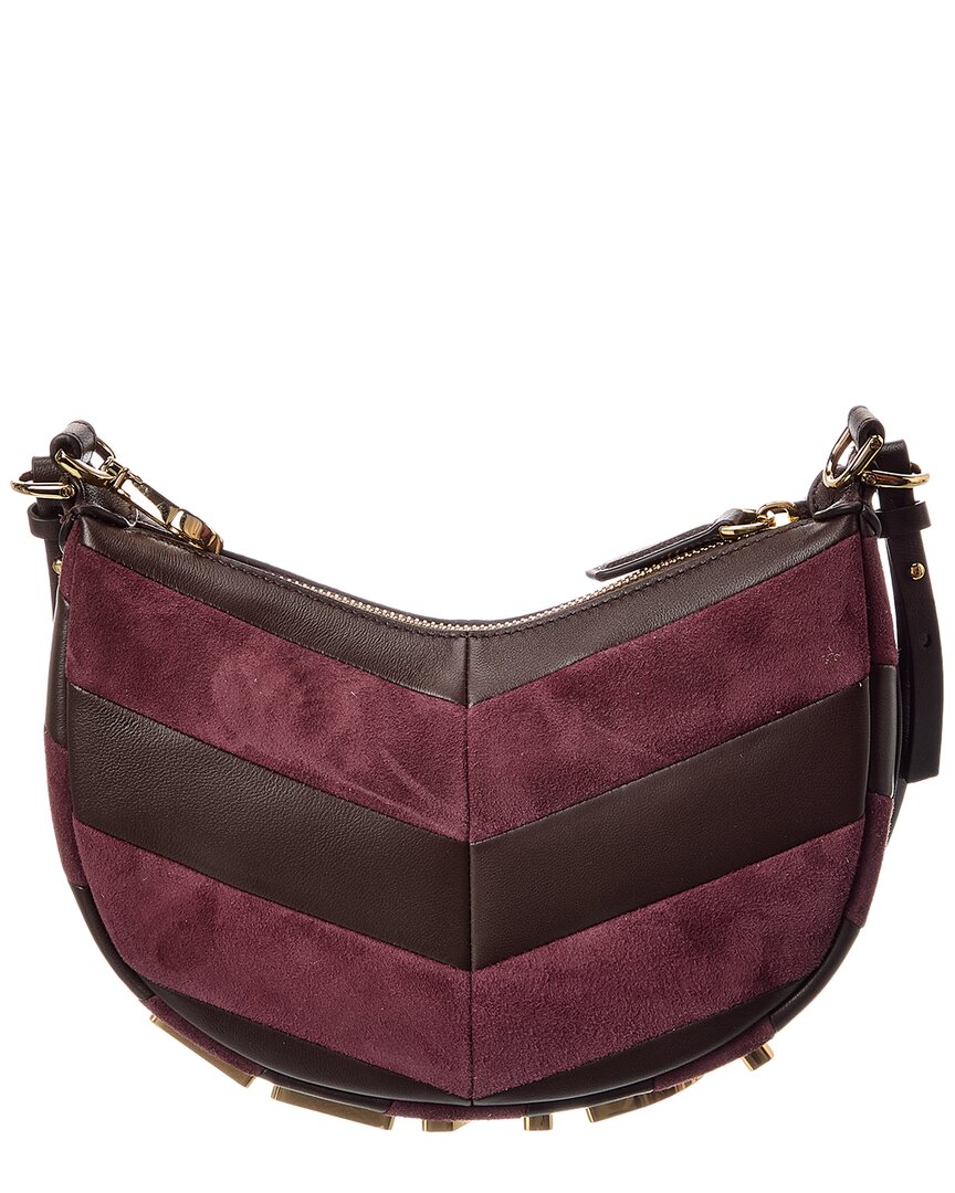 Fendi Fendigraphy Mini Leather & Suede Hobo Bag
