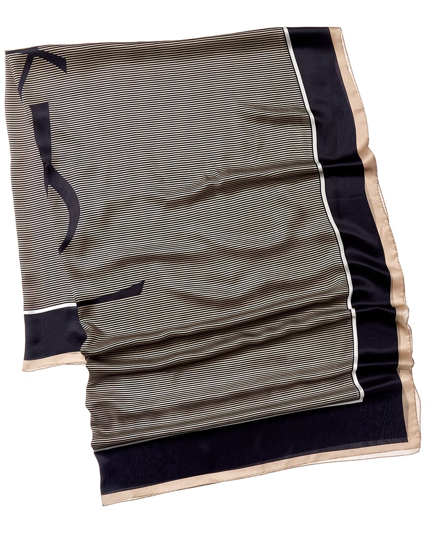 Saint Laurent Cassandre Striped Silk Stole