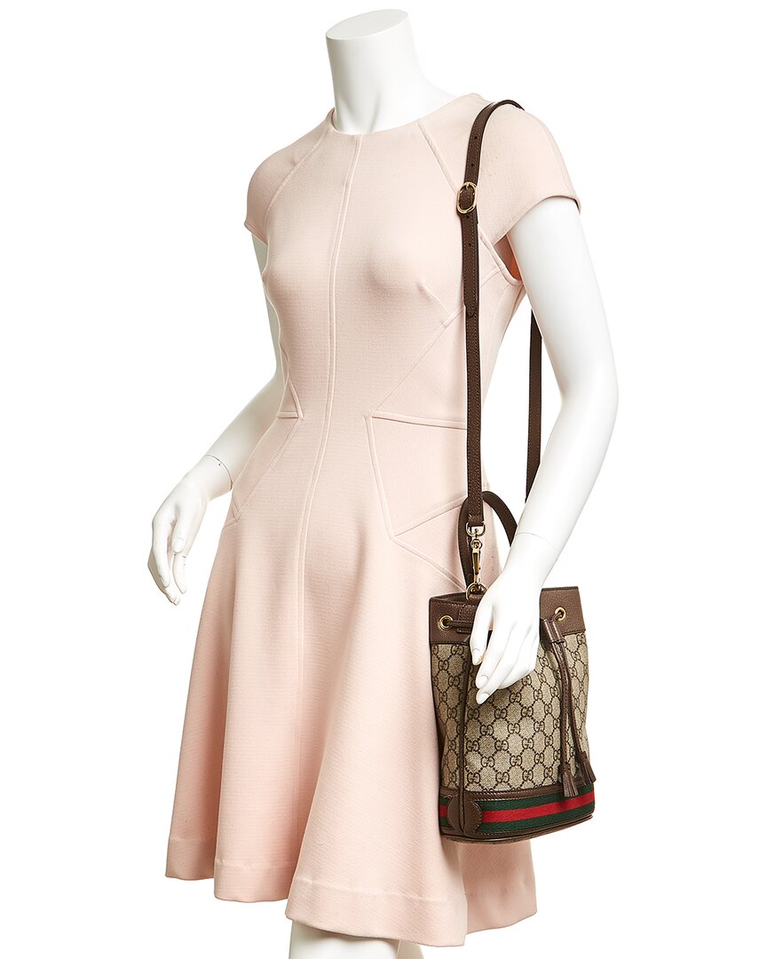 Gucci Ophidia Small Gg Supreme Canvas & Leather Bucket Bag