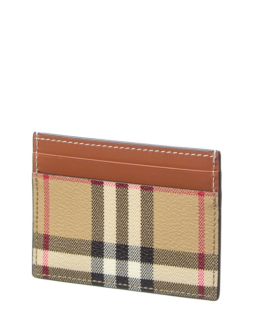 Burberry Check E-Canvas & Leather Card Holder