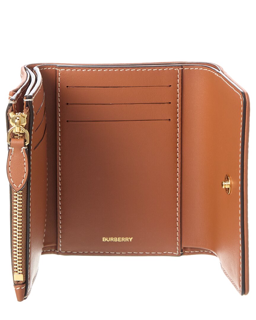 Burberry Check E-Canvas & Leather French Wallet