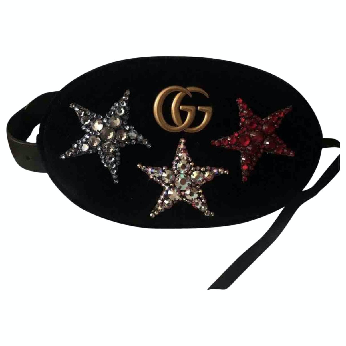 Gucci marmont black velvet clutch bag