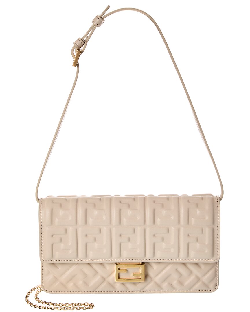 Fendi Baguette Ff Leather Wallet On Chain