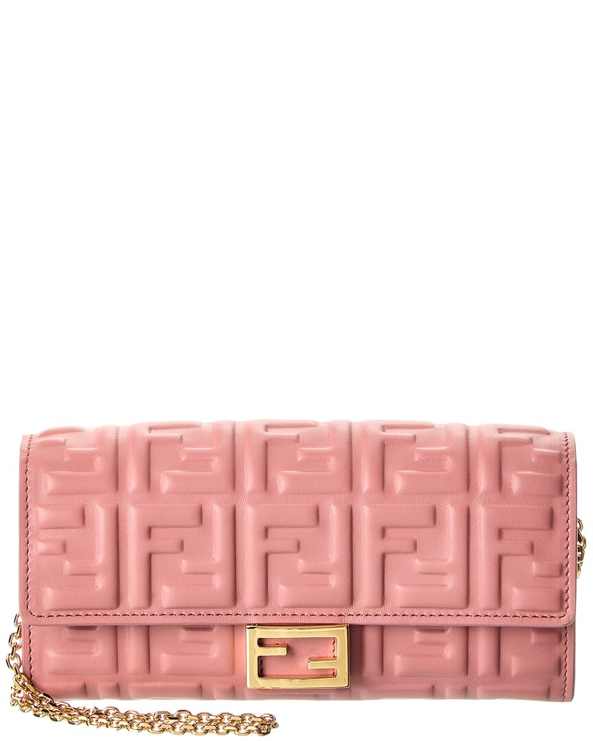Fendi Baguette Leather Wallet On Chain
