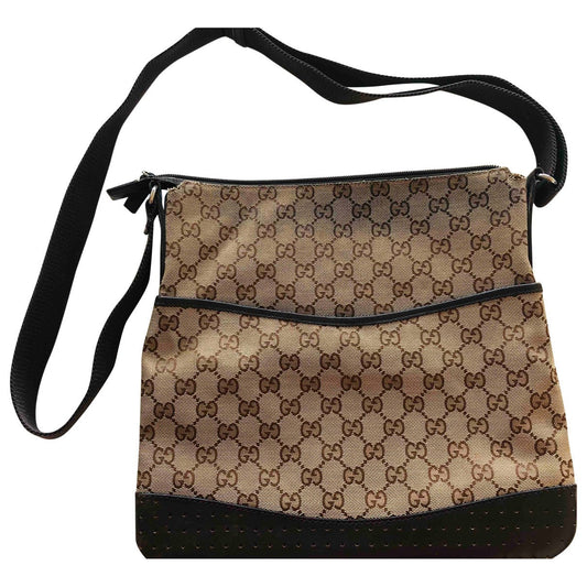 Gucci brown cloth handbag