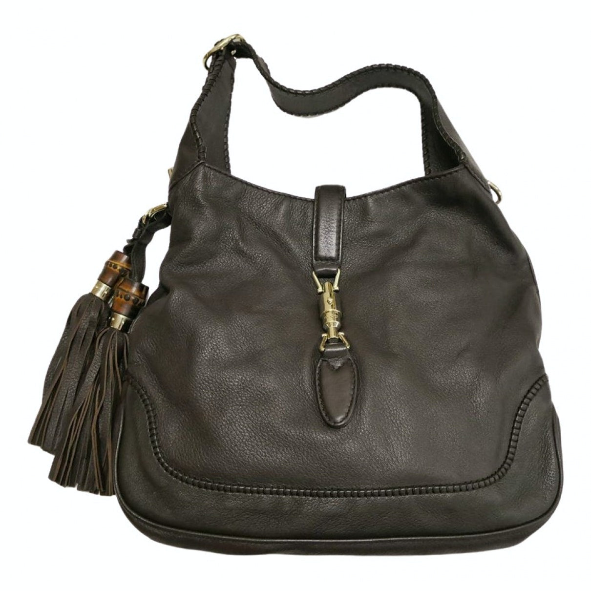 Gucci jackie    brown leather handbag