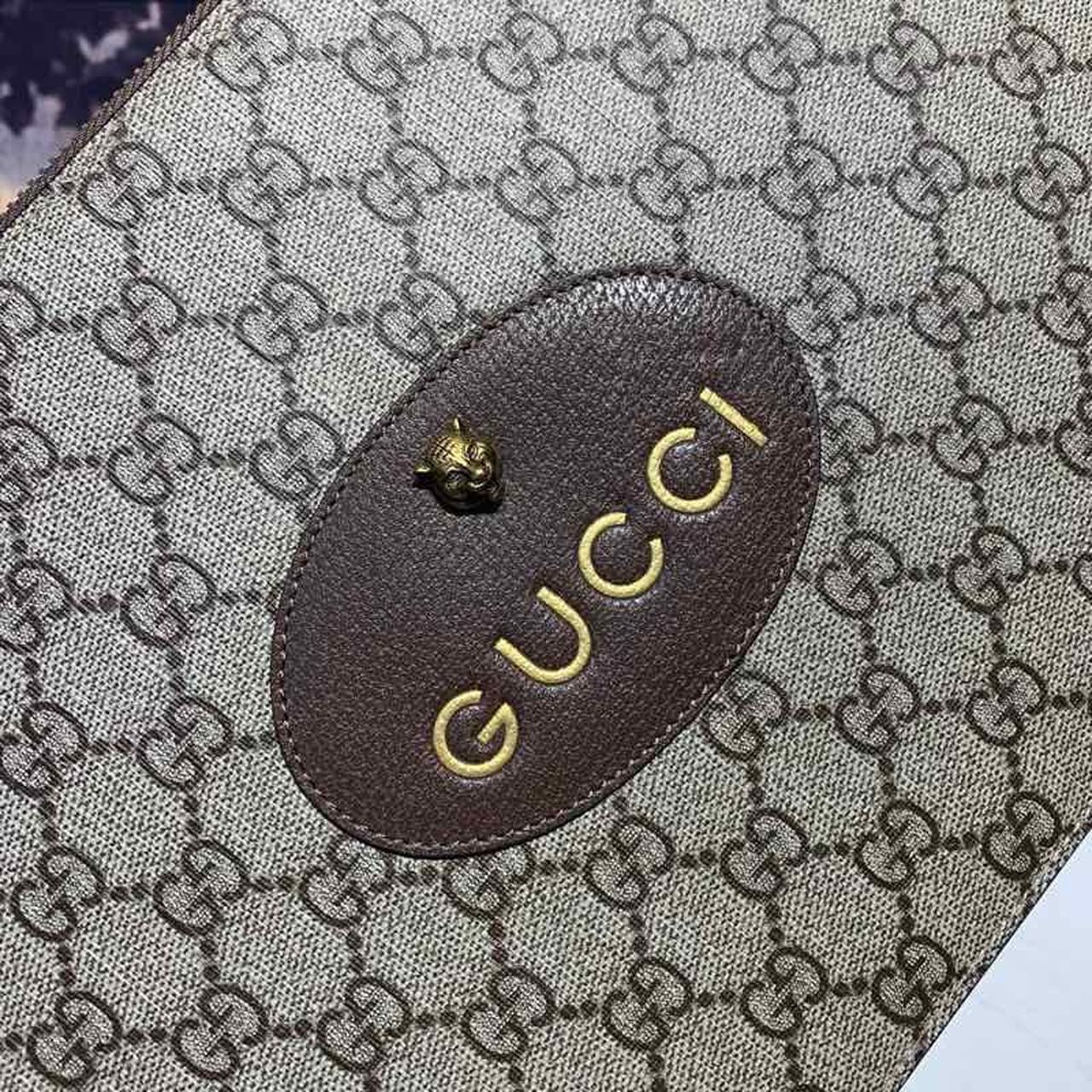 gg Neo  gg Supreme Pouch  Brown/Beige gg Supreme Canvas  For Men 12in/30cm gg 473956 K9GOT 8861