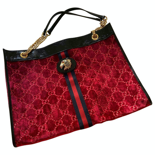 Gucci rajah burgundy velvet handbag