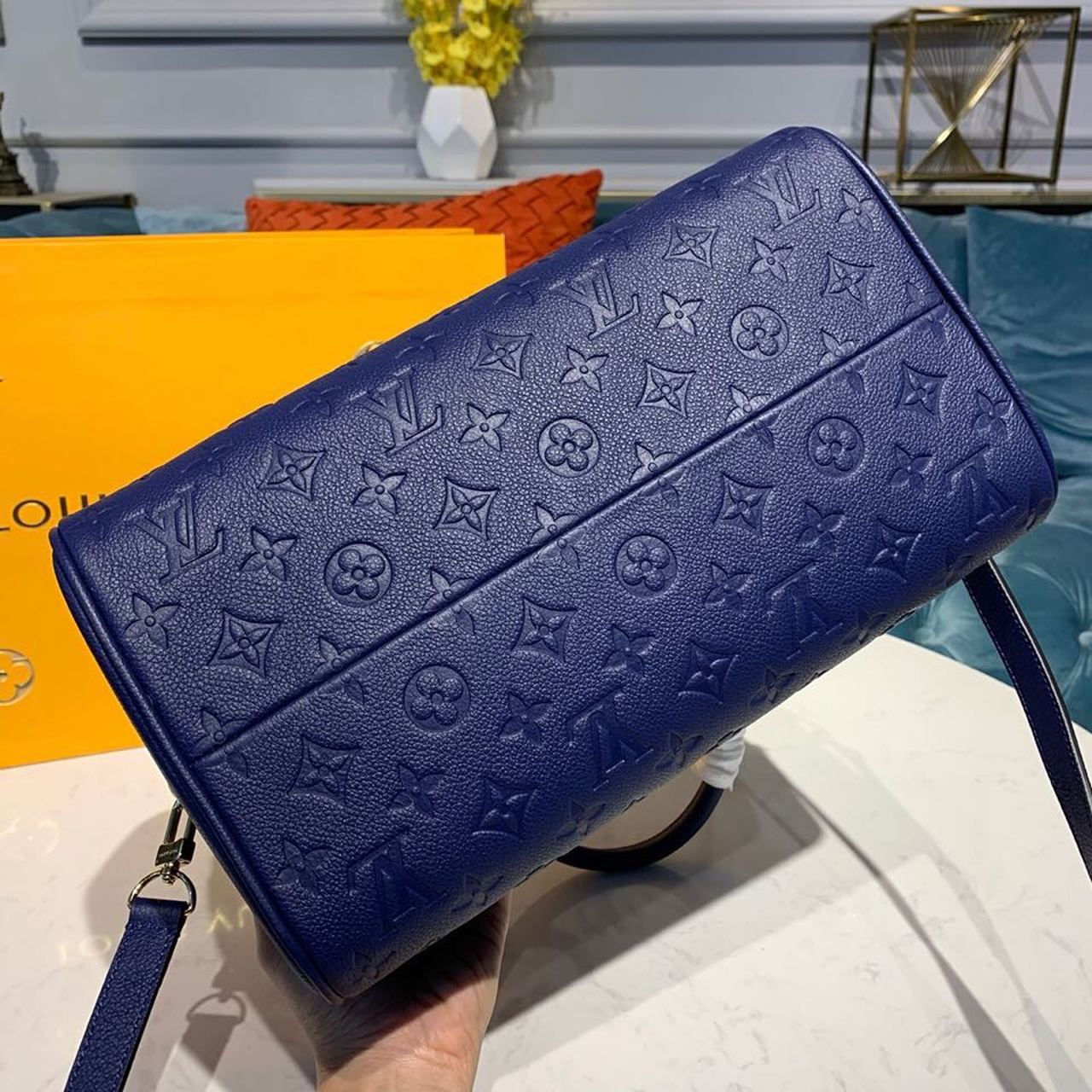 Top Quality Speedy Bandouliere 30 Monogram Empreinte Blue For Women,  Shoulder And Crossbody Bags 11.8in/30cm Top Quality