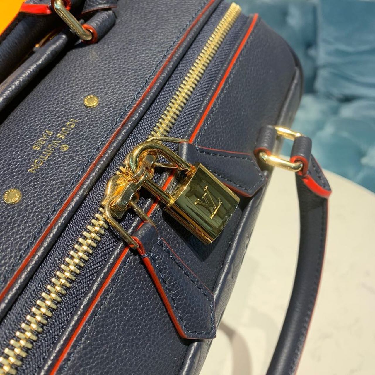 Top Quality Speedy Bandouliere 25 Monogram Empreinte Navy Blue For Women,  Shoulder And Crossbody Bags 9.8in/25cm Top Quality