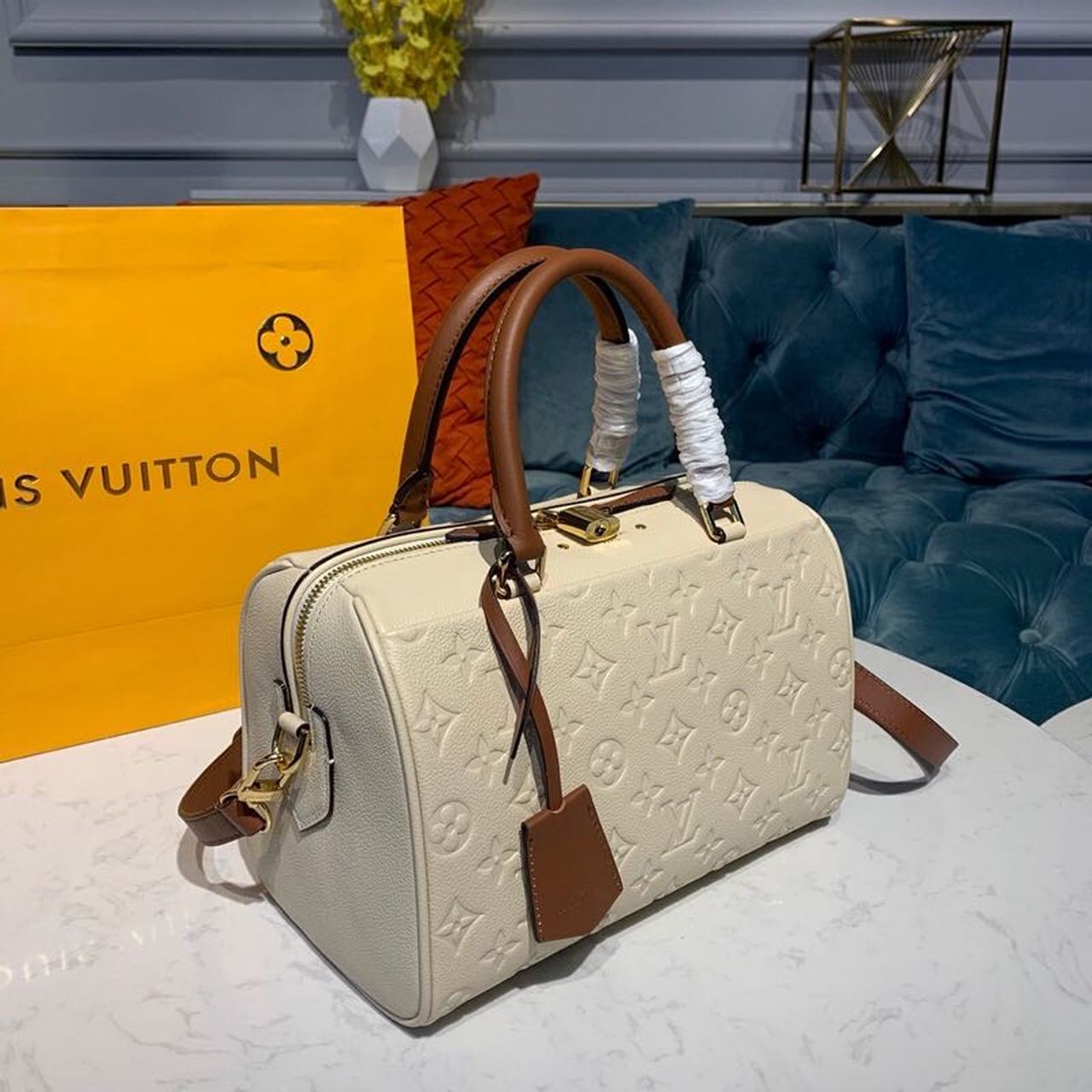 Top Quality Speedy Bandouliere 25 Monogram Empreinte Creme For Women,  Shoulder And Crossbody Bags 9.8in/25cm Top Quality