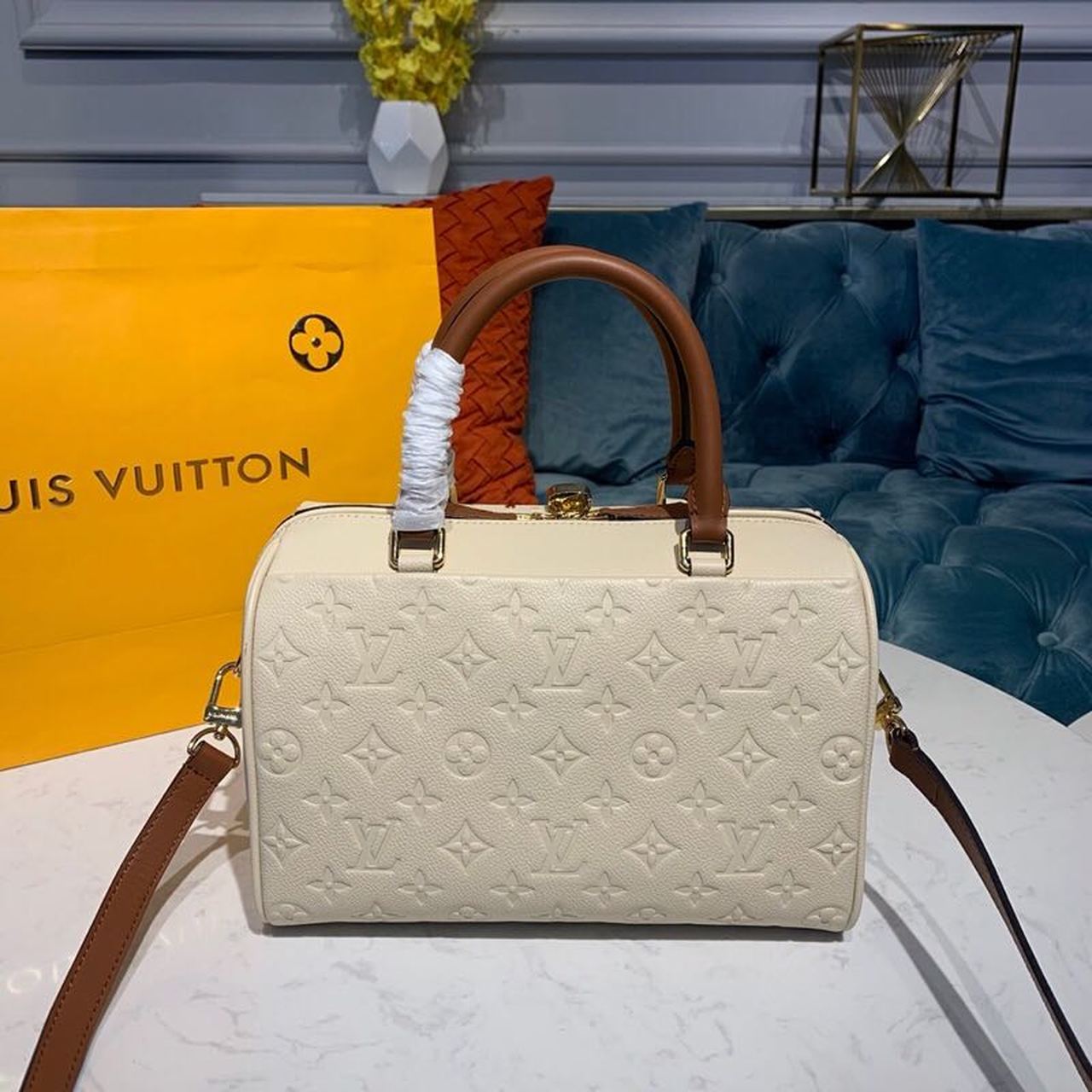 Top Quality Speedy Bandouliere 25 Monogram Empreinte Creme For Women,  Shoulder And Crossbody Bags 9.8in/25cm Top Quality