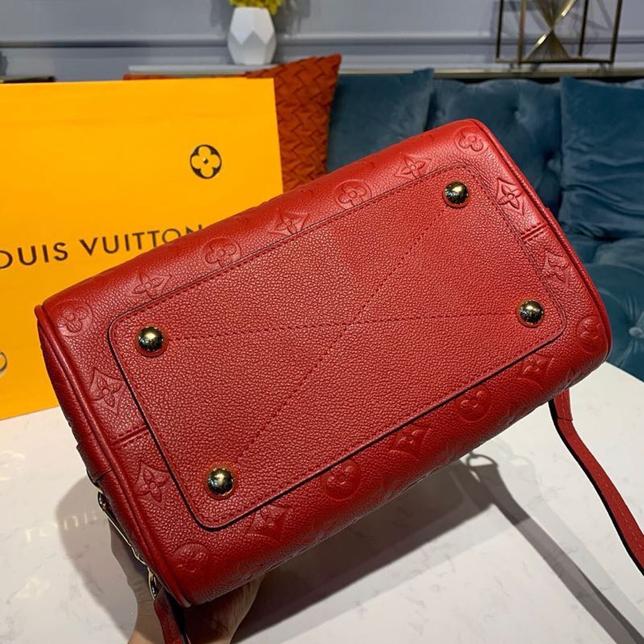 Top Quality Speedy Bandouliere 25 Monogram Empreinte Cherry Red For Women,  Shoulder And Crossbody Bags 9.8in/25cm Top Quality