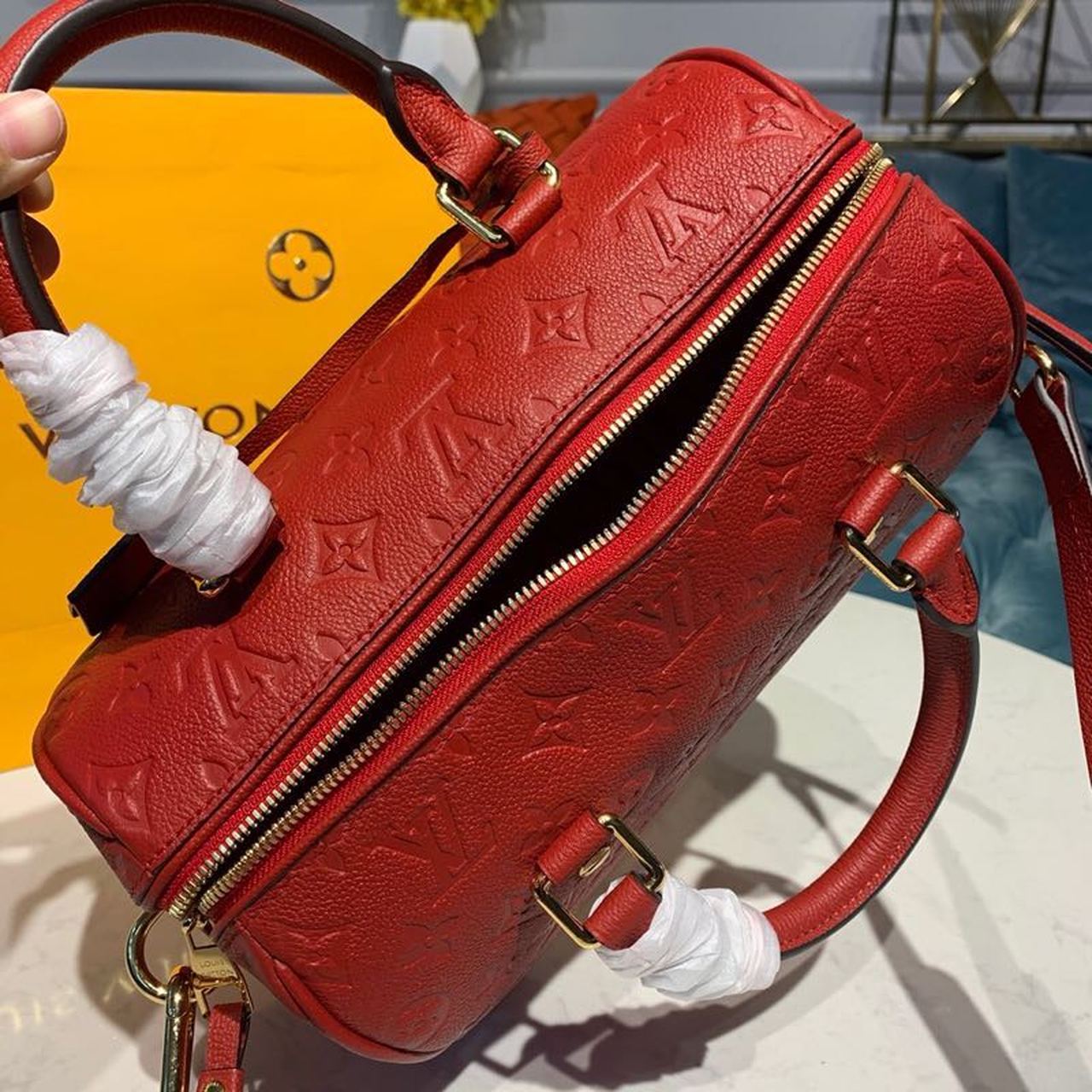Top Quality Speedy Bandouliere 25 Monogram Empreinte Cherry Red For Women,  Shoulder And Crossbody Bags 9.8in/25cm Top Quality