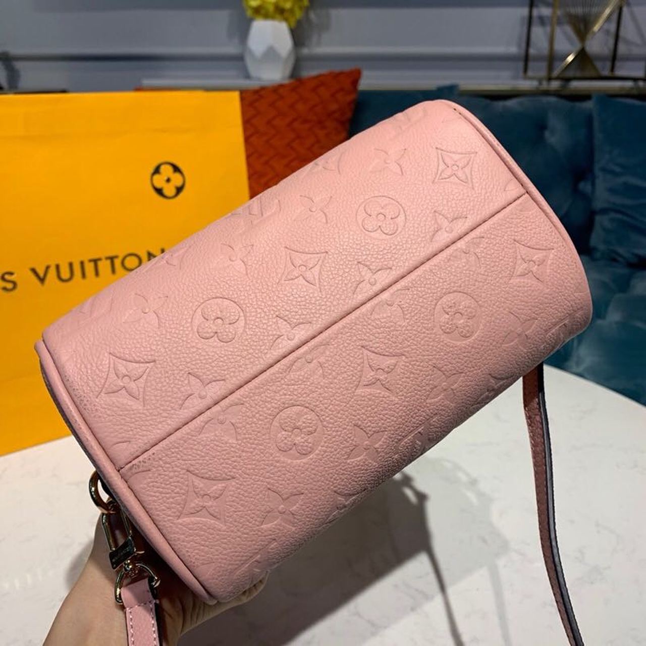 Top Quality Speedy Bandouliere 20 Monogram Empreinte Light Pink For Women,  Shoulder And Crossbody Bags 7.8in/20cm Top Quality