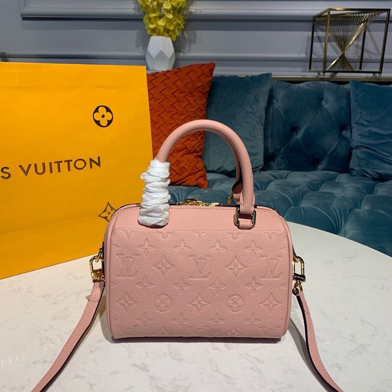 Top Quality Speedy Bandouliere 20 Monogram Empreinte Light Pink For Women,  Shoulder And Crossbody Bags 7.8in/20cm Top Quality