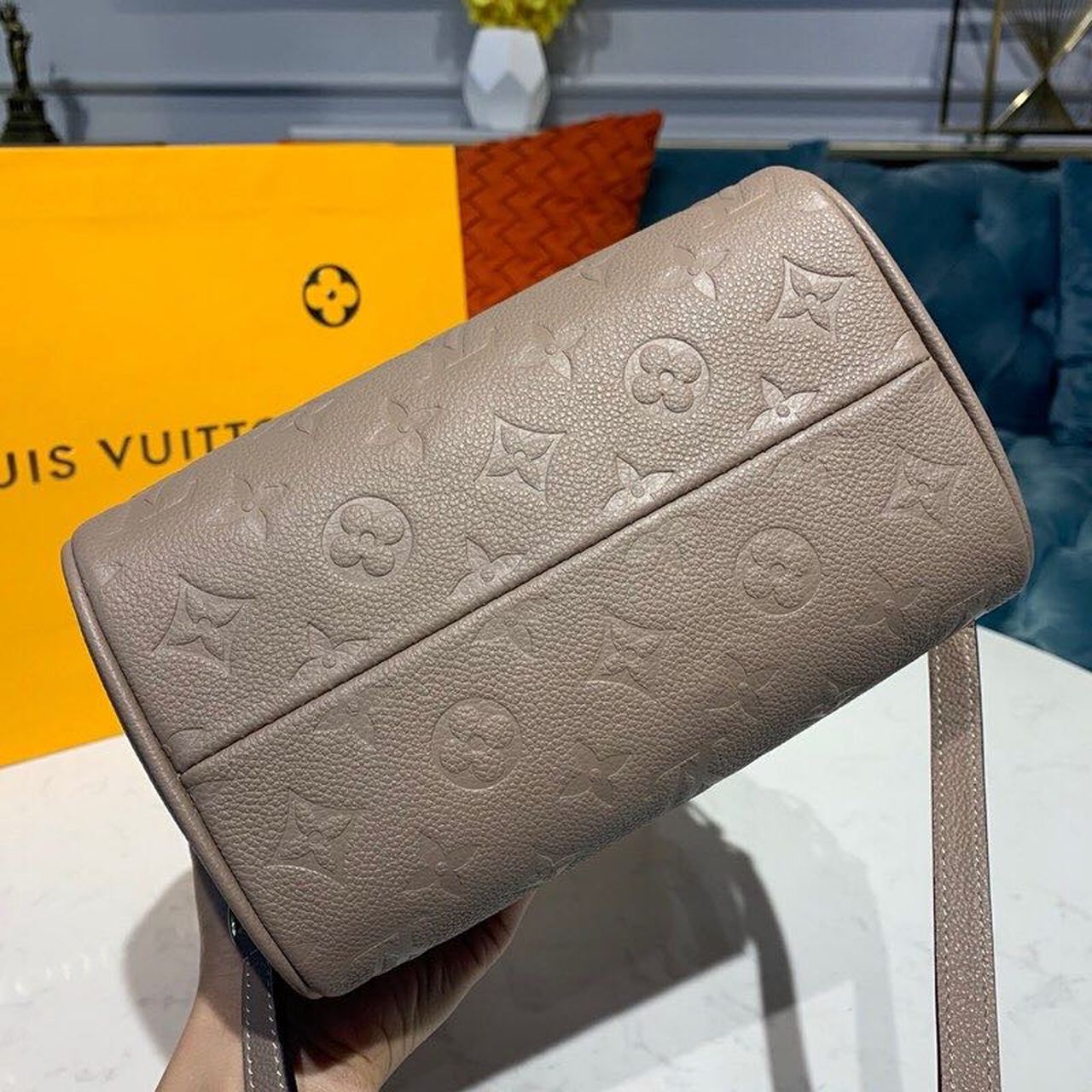Top Quality Speedy Bandouliere 20 Monogram Empreinte Galet Grey For Women,  Shoulder And Crossbody Bags 7.8in/20cm Top Quality