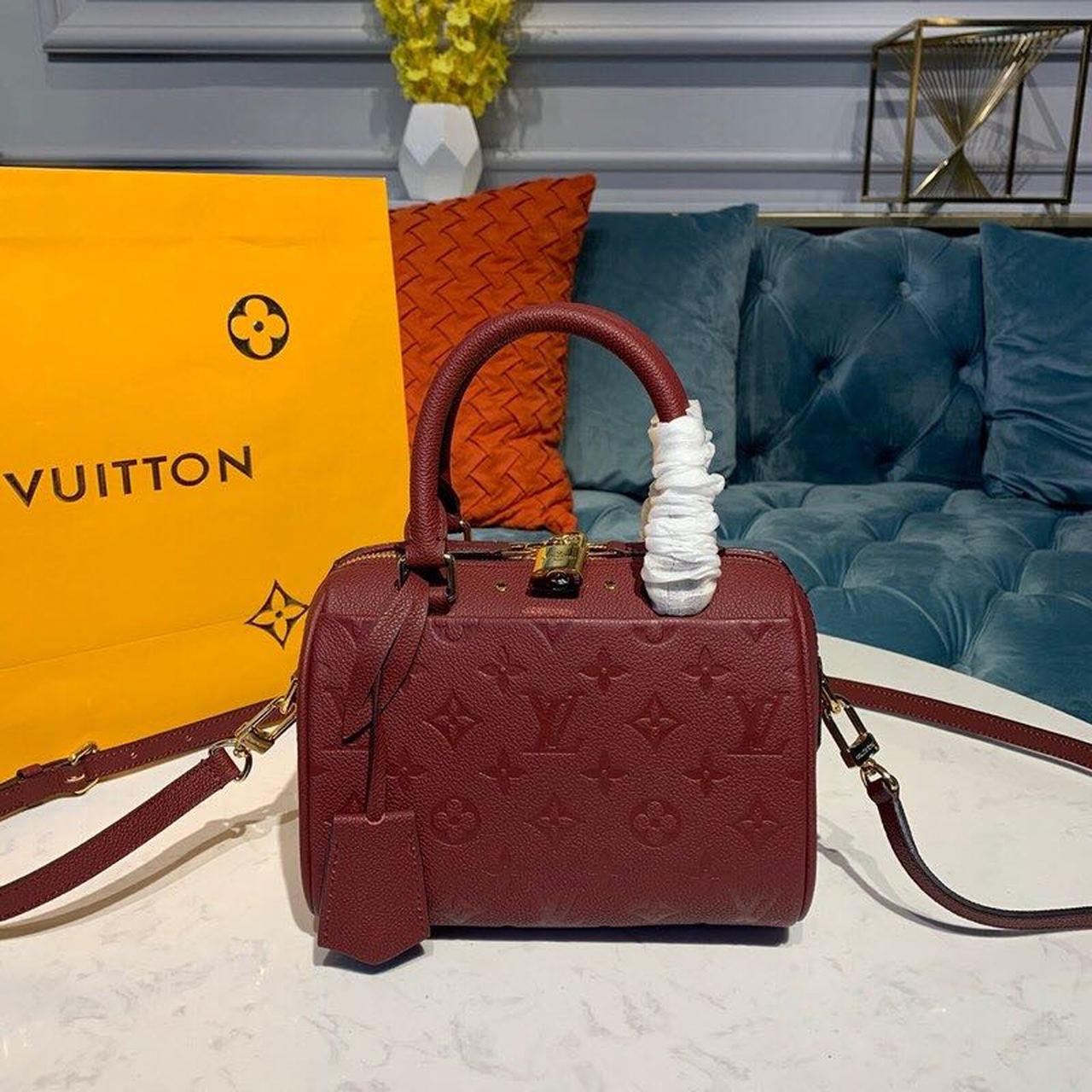 Top Quality Speedy Bandouliere 20 Monogram Empreinte Burgundy For Women,  Shoulder And Crossbody Bags 7.8in/20cm Top Quality