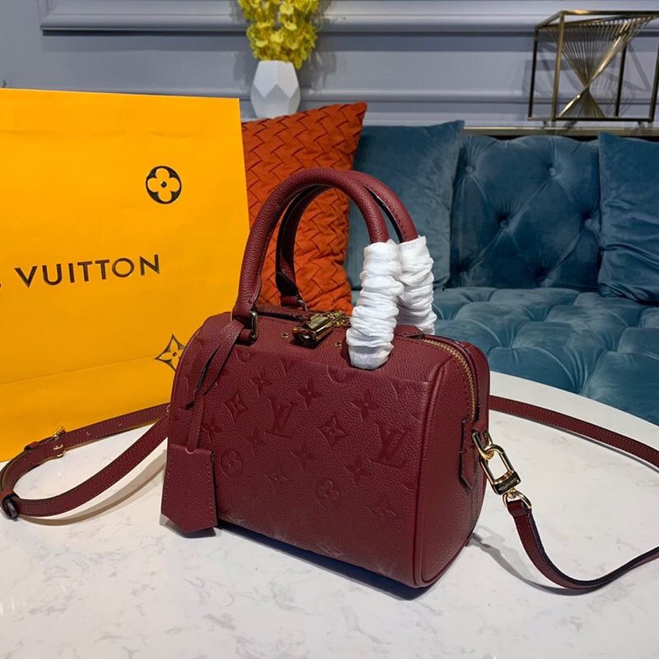 Top Quality Speedy Bandouliere 20 Monogram Empreinte Burgundy For Women,  Shoulder And Crossbody Bags 7.8in/20cm Top Quality