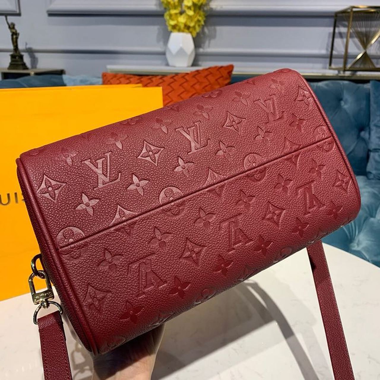 Top Quality Speedy Bandouliere 25 Monogram Empreinte Burgundy For Women,  Shoulder And Crossbody Bags 9.8in/25cm Top Quality