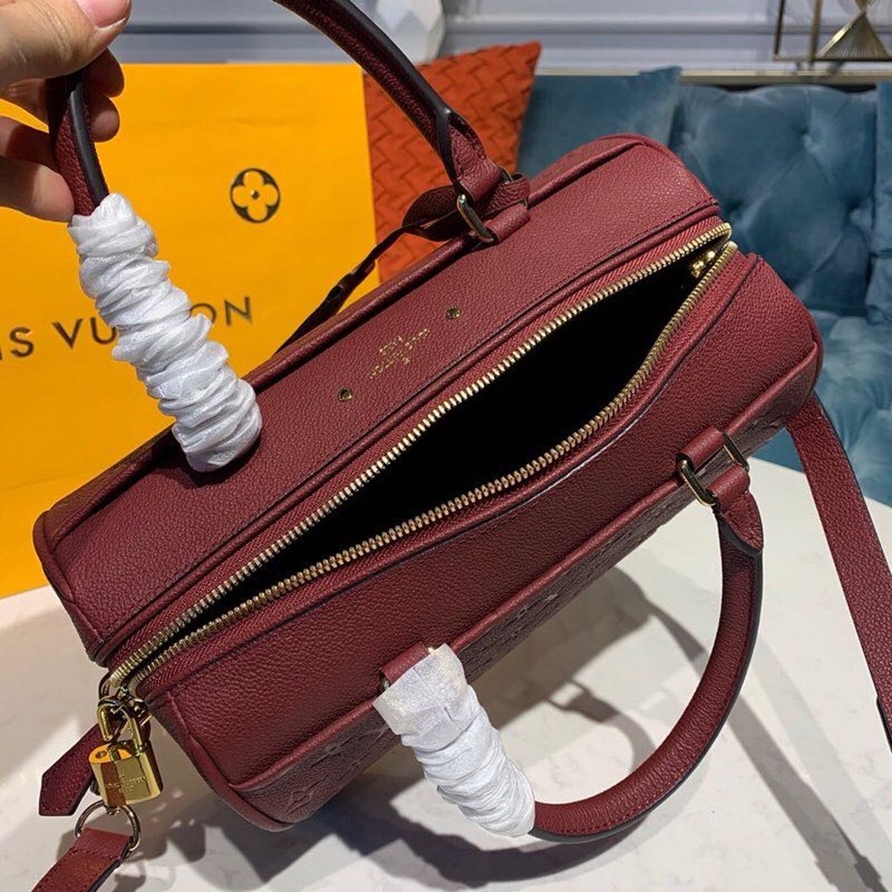 Top Quality Speedy Bandouliere 25 Monogram Empreinte Burgundy For Women,  Shoulder And Crossbody Bags 9.8in/25cm Top Quality