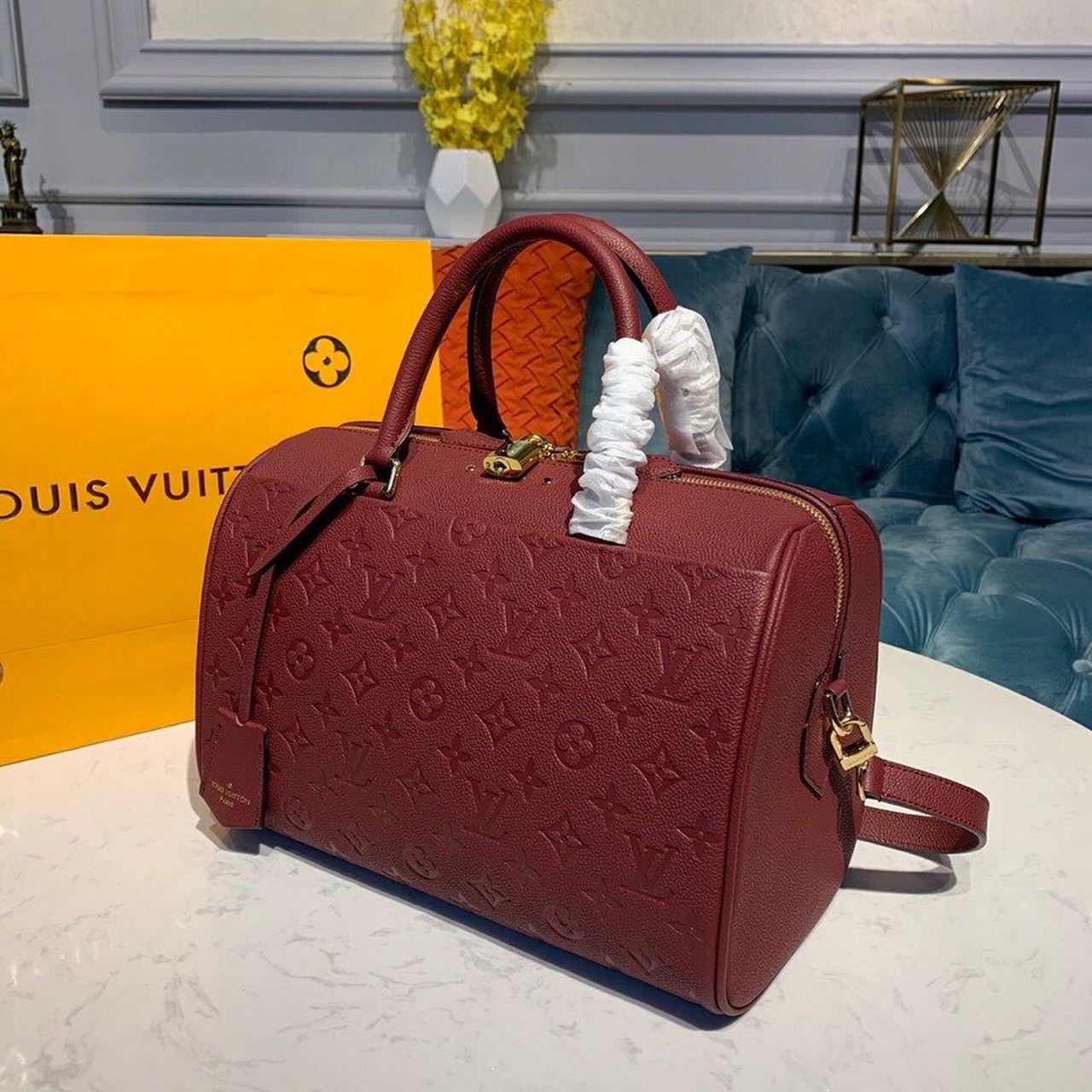 Top Quality Speedy Bandouliere 30 Monogram Empreinte Bunrgundy For Women,  Shoulder And Crossbody Bags 11.8in/30cm Top Quality