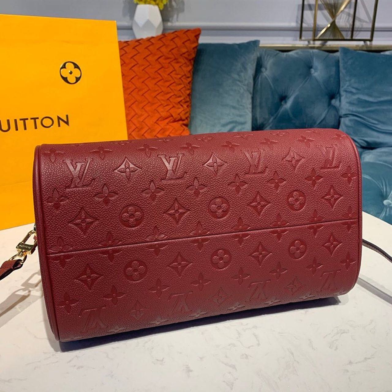 Top Quality Speedy Bandouliere 30 Monogram Empreinte Bunrgundy For Women,  Shoulder And Crossbody Bags 11.8in/30cm Top Quality