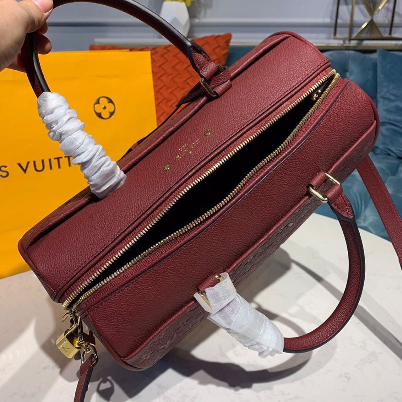 Top Quality Speedy Bandouliere 30 Monogram Empreinte Bunrgundy For Women,  Shoulder And Crossbody Bags 11.8in/30cm Top Quality