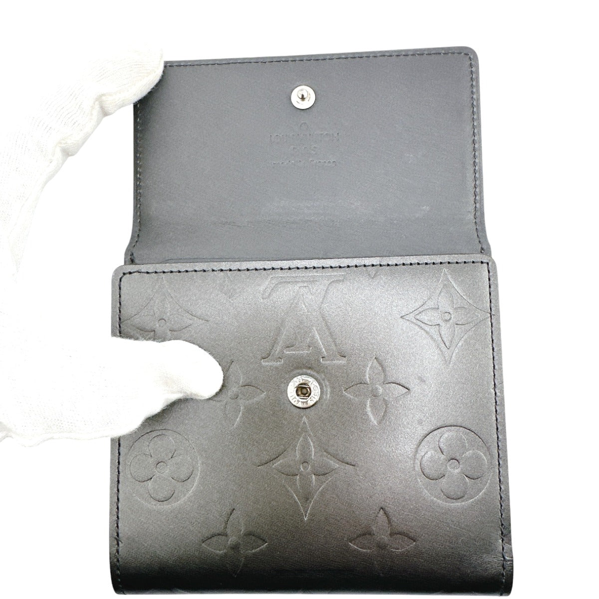LOUIS VUITTON Bifold Wallet M65112 Monogram mat Noir Wallet with card pocket Monogram Porte Monnaie Billets Cartes Credit unisex(Unisex)  d